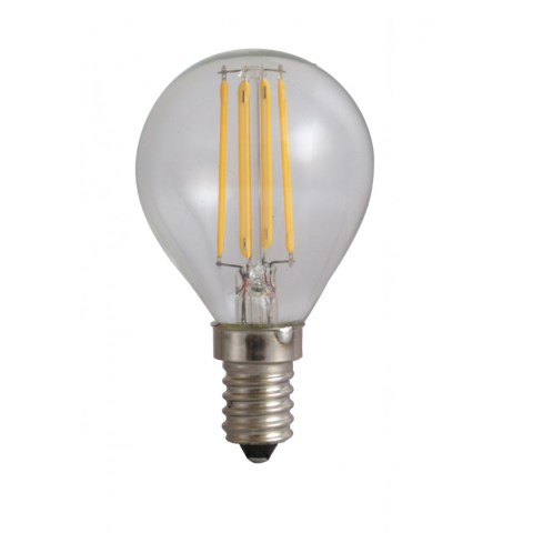 Casa, Gradina & Bricolaj - Bec Filament Sferic E14, 4W=45W, 6500K, lumina rece, Spin SPN6626, 1 buc