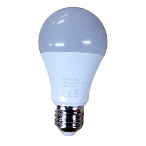 Becuri - Bec LED cu senzor de miscare, 9W=75W, 750Lm, 6400K, lumina rece, model A60, Spin SPN6596A, 1 buc