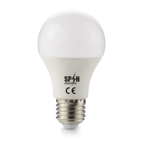 Casa, Gradina & Bricolaj - Bec Led E27, model glob A60, 8W=65W, 6400K, lumina rece, 12V DC, 560Lm, Spin SPN6509X , 1 buc