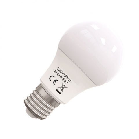 Casa, Gradina & Bricolaj - Bec Led Eco E27, model glob A55, 5W, 6400K, lumina rece, Delight DL65033, 1 buc