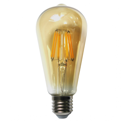 Casa, Gradina & Bricolaj - Bec LED Filament Amber E27/2W/240LM/2500K ST58, Spin SPN6644A, 1 buc