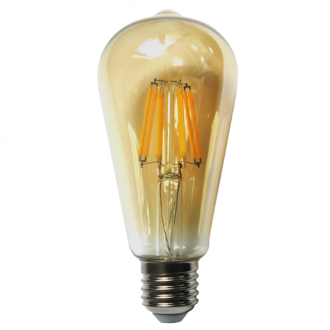 Casa, Gradina & Bricolaj - Bec LED Filament Amber E27/4W/2500K ST64, Spin SPN6647A, 1 buc