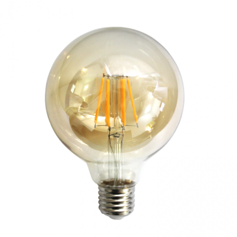 Casa, Gradina & Bricolaj - Bec LED Filament Amber E27/4W/480LM/2500K G95, Spin SPN6661, 1 buc