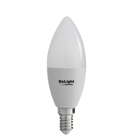 Becuri - Bec Led Lumanare E14, model C37, 9W=80W, 6400K, lumina rece, Delight DL65213, 1 buc