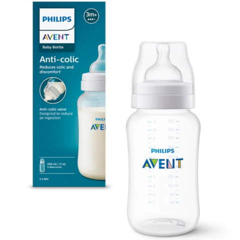 Jucarii, Copii & Bebe - Biberon anti-colici Philips Avent, Tetina cu Debit 3, 3 luni+, SCY106/01, 330 ml
