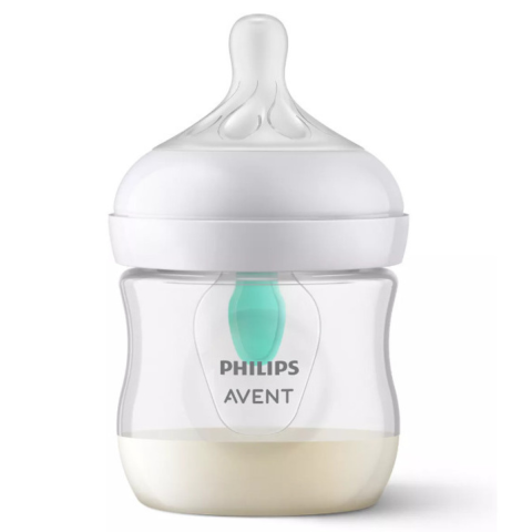 Jucarii, Copii & Bebe - Biberon Philips Avent Natural Response cu dispozitiv anticolici AirFree, Tetina Debit 2, +0 luni, SCY670/01 , 125 ml