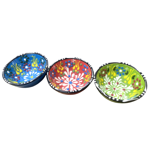 Bucatarie & Servire - Boluri Ceramice Pictate Manual 8 cm TK-20894, set 3 buc
