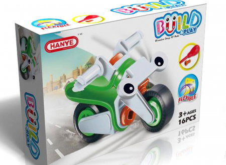 Jocuri - Build&Play: Set de Constructie Motocicleta, 16 piese