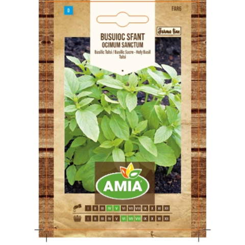 Casa, Gradina & Bricolaj - Busuioc sfant Amia Farma Line Ocimum sanctum (Holy Green)
