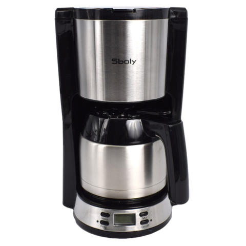 Espressoare si cafetiere - Cafetiera digitala Sboly, 900W, 1L, Timer, LCD, argintiu, M9110