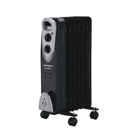 Electrocasnice & Climatizare - Calorifer electric Hausberg HB-8907NG, 1500 W, 7 elementi, 3 trepte de putere, Termostat reglabil