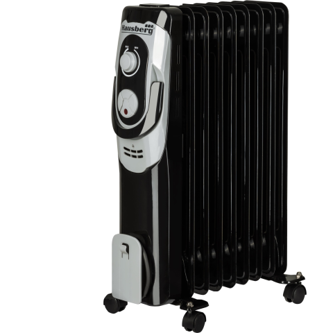Electrocasnice & Climatizare - Calorifer electric Hausberg HB-8910NG, 2000 W, 9 elementi, 3 nivele de putere, termostat reglabil