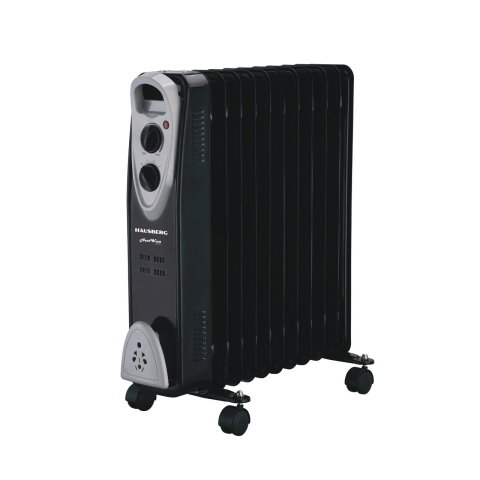 Electrocasnice & Climatizare - Calorifer electric Hausberg HB-8911NG, 2500 W, 11 elementi, 3 trepte de putere, Termostat reglabil