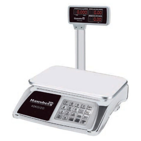 Birotica & Papetarie - Cantar electronic comercial Hausberg HB-6062, ecran dublu, 40kg