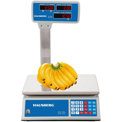 Birotica & Papetarie - Cantar electronic comercial Hausberg HB-6063, ecran dublu, 40kg