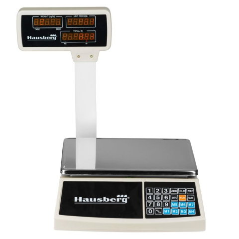 Birotica & Papetarie - Cantar electronic Hausberg HB6051, Afisaj LCD luminos, Capacitate 30kg