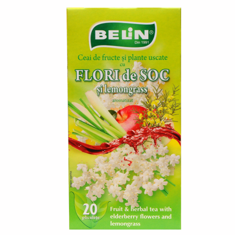 Ceai si Cafea - Ceai flori de soc cu lemongrass Belin, 20 plicuri
