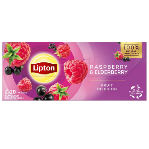 Ceai - Ceai Lipton Fructe Zmeura si Soc, 20 plicuri/cutie