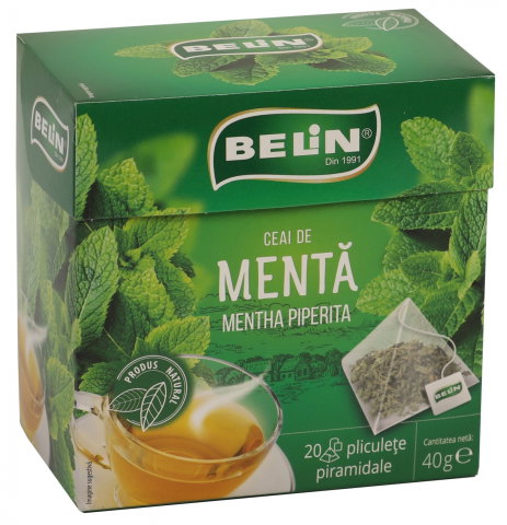 Ceai si Cafea - Ceai Menta Belin, 20 plicuri piramidale, 40 gr