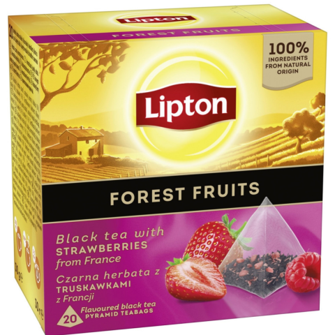 Ceai - Ceai negru Lipton Fructe de padure, 20 plicuri/cutie, 30 g