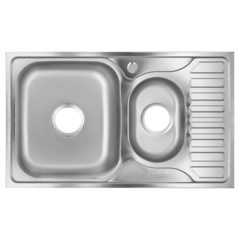 Sanitare - Chiuveta bucatarie Freddo SN9023S, 2 cuve, pentru blat 78x49 cm, cuva stanga, Inox