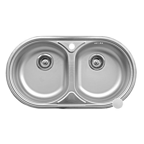 Sanitare - Chiuveta bucatarie Freddo SN9024, pentru blat, cuva stanga si dreapta, dimensiune 83x43.5 cm, inox
