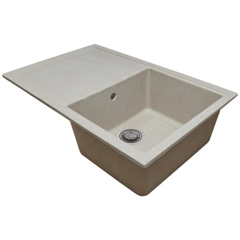 Sanitare - Chiuveta bucatarie Hausberg Elmy SN9035DR-BEJ, granit-compozit, 1 cuva dreapta, 78x50 cm