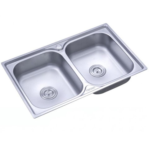 Sanitare - Chiuveta bucatarie pentru blat Freddo SN9007, dimensiune 78x43.5 cm, 2 cuve, inox