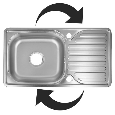 Sanitare - Chiuveta bucatarie Sanitec C403REV, pentru blat, cuva reversibila stanga-dreapta, 76x43.5 cm, Inox