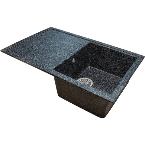 Sanitare - Chiuveta bucatarie Sanitec Elmy SN9035DR-NG, granit-compozit, 1 cuva dreapta, 78x50 cm