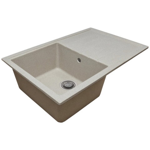 Sanitare - Chiuveta bucatarie Sanitec Elmy SN9035ST-BEJ, granit-compozit, 1 cuva stanga, 78x50 cm