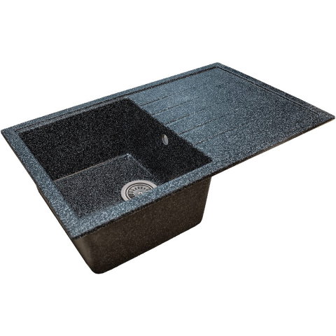 Casa, Gradina & Bricolaj - Chiuveta bucatarie Sanitec Elmy SN9035ST-NG, granit-compozit, 1 cuva stanga, 78x50 cm