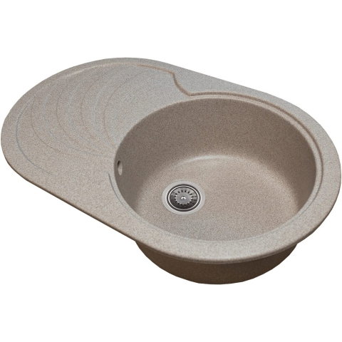 Sanitare - Chiuveta bucatarie Sanitec NS SN9033DR-BEJ, granit-compozit, 1 cuva dreapta, 78x50 cm