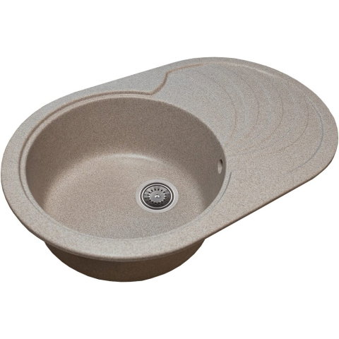Sanitare - Chiuveta bucatarie Sanitec NS SN9033ST-BEJ, granit-compozit, 1 cuva stanga, 78x50 cm