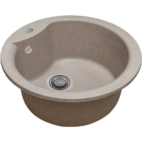 Sanitare - Chiuveta bucatarie Sanitec Pi SN9032BEJ, granit-compozit, 1 cuva rotunda, 49 cm