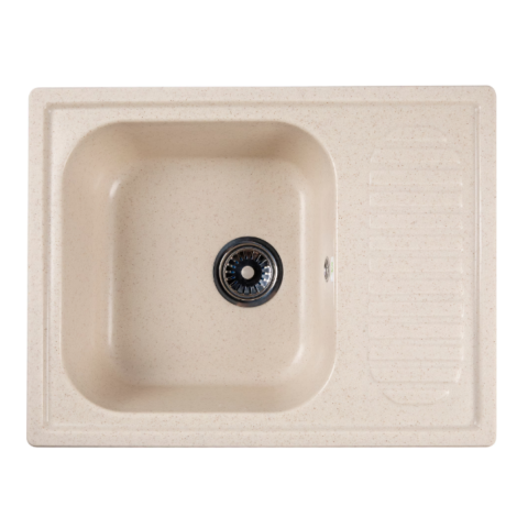 Chiuvete bucatarie - Chiuveta compozit dreptunghiulara alba cu picurator 640x490mm