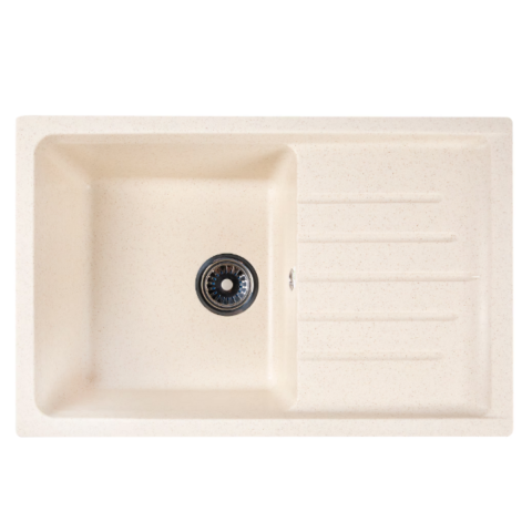 Chiuvete bucatarie - Chiuveta compozit dreptunghiulara bej cu picurator 770x495mm