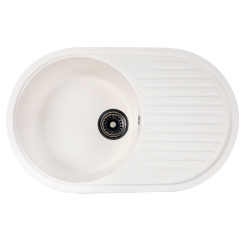 Chiuvete bucatarie - Chiuveta compozit oval alb picurator 720x455mm