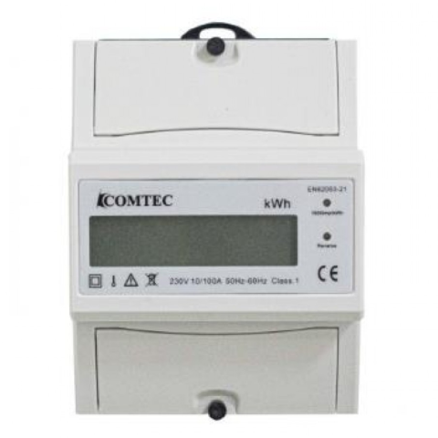 Casa, Gradina & Bricolaj - Contor pe sina DIN, Digital Monofazic 4 Module 1x100a (02806) , Comtec MF0028-02806, 1 buc
