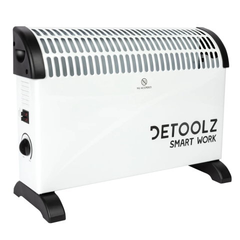 Electrocasnice & Climatizare - Convector electric Detoolz, 2KW, 3 trepte de putere, cu termostat reglabil
