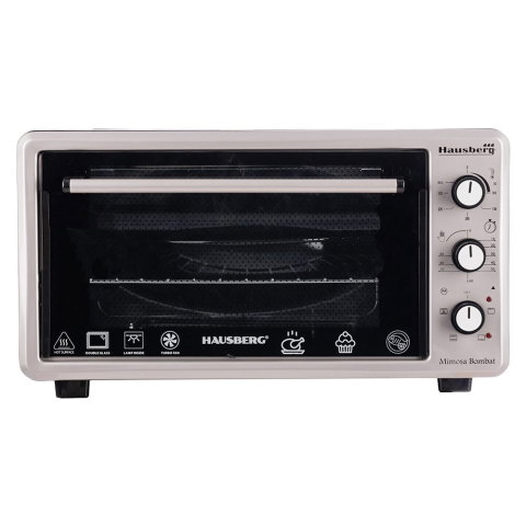 Electrocasnice & Climatizare - Cuptor electric cu ventilator Hausberg HB-8015, 1800 W, 48L, 5 Programe gatire