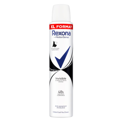 Ingrijire Personala & Cosmetice - Deodorant Antiperspirant Spray Rexona, Invisible on Black&White Clothes, 48 h, 200 ml