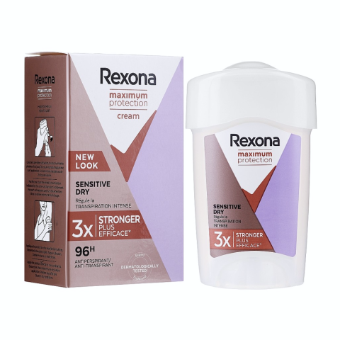 Ingrijire Personala & Cosmetice - Deodorant Rexona Women Maximum Protection Sensitive dry Crema, 96 h, 45 ml