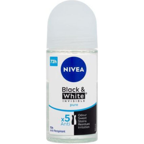 Ingrijire Personala & Cosmetice - Deodorant roll-on Nivea, Black & White Invisible, Pure, 72 h, 50 ml