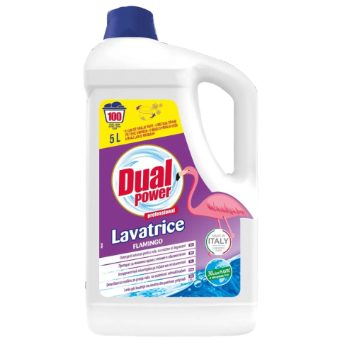 Ingrijire Haine - Detergent automat pentru rufe Dual Power Professional Flamingo, 100 spalari, 5 L