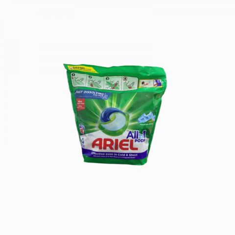 Detergenti de rufe capsule - Detergent capsule Ariel All in One PODS Mountain Spring, 58 spalari