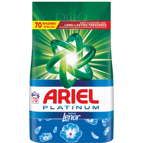 Detergenti Pudra - Detergent de rufe pudra Ariel Platinum Touch of Lenor 4.55 kg, 70 spalari