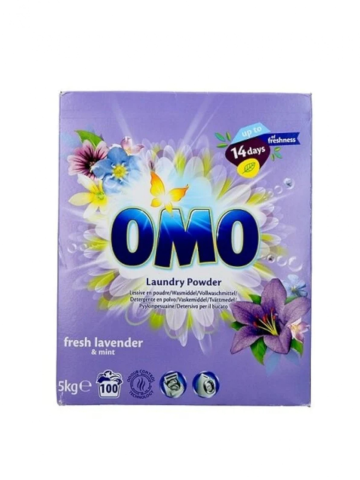 Detergenti Pudra - Detergent de rufe pudra Omo Fresh Lavender & Mint, 5 kg, 100 spalari