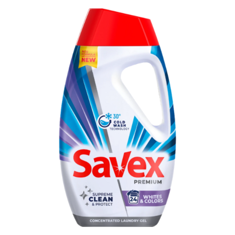Casa, Gradina & Bricolaj - Detergent gel concentrat pentru rufe Savex Premium White & Colors 24 spalari, 1.08 L