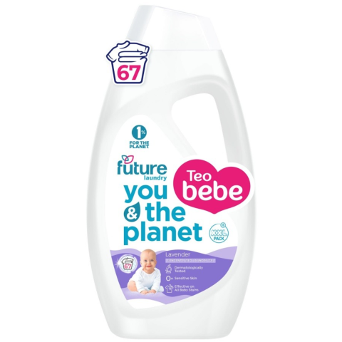 Detergenti Lichizi - Detergent de rufe pentru bebelusi Teo Bebe, Lavanda, 67 spalari, 2.7 L
